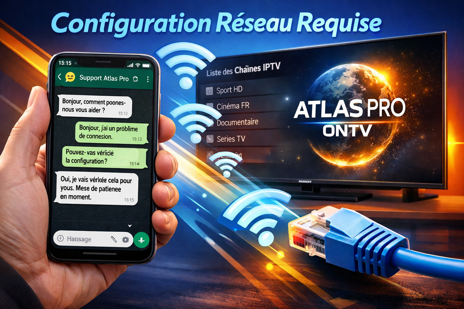 Support technique WhatsApp et configuration réseau