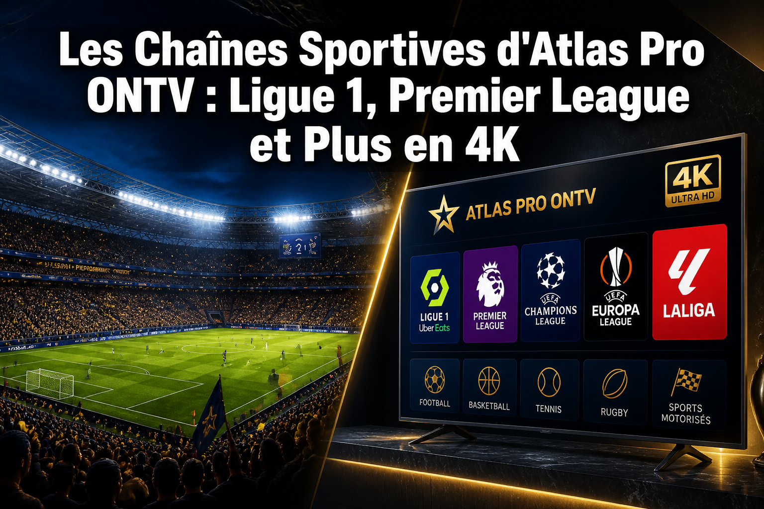 Les Chaînes Sportives d'Atlas Pro ONTV : Ligue 1, Premier League et Plus en 4K